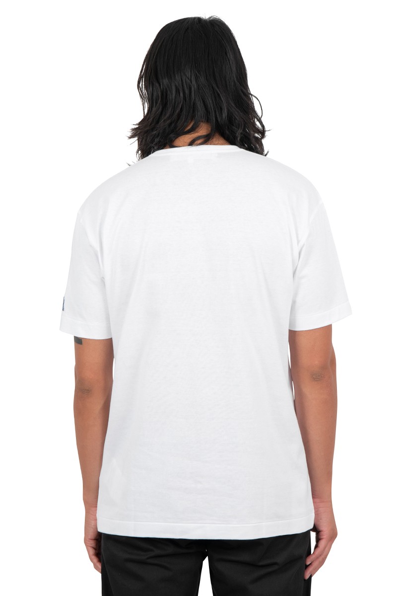 Comme Des Garçons Play T-shirt double logo pixel blanc