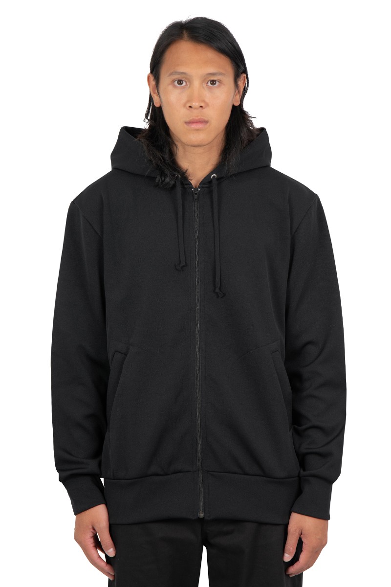 Comme Des Garçons Play Black hoodie with zip and double pixel logo
