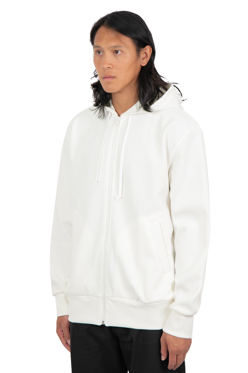 Comme Des Garçons Play White hoodie with zip and double pixel logo