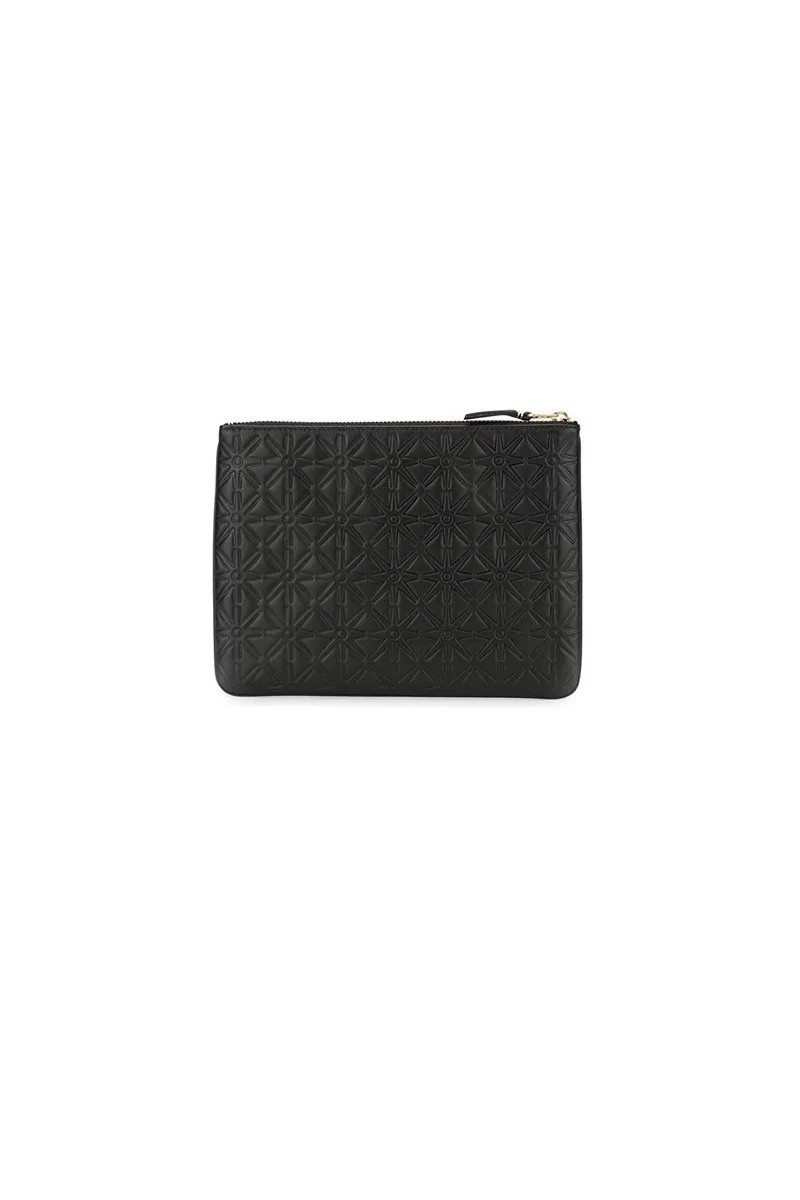 Comme Des Garçons Wallet Black wallet embrossed line