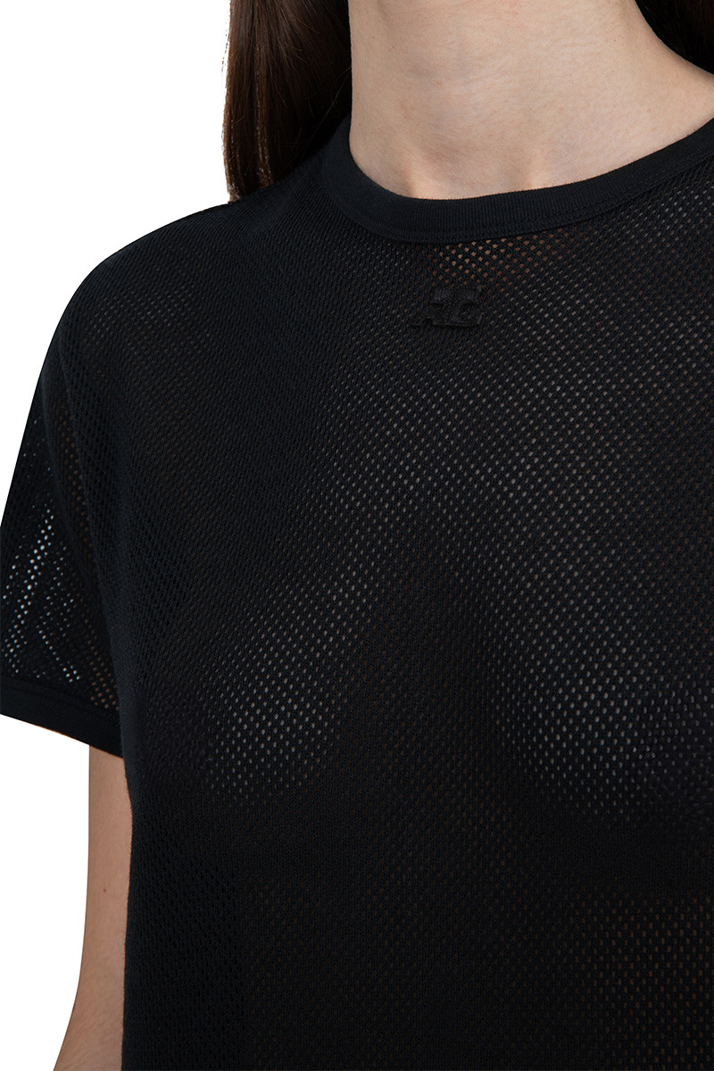 Courrèges Black t-shirt ac mesh