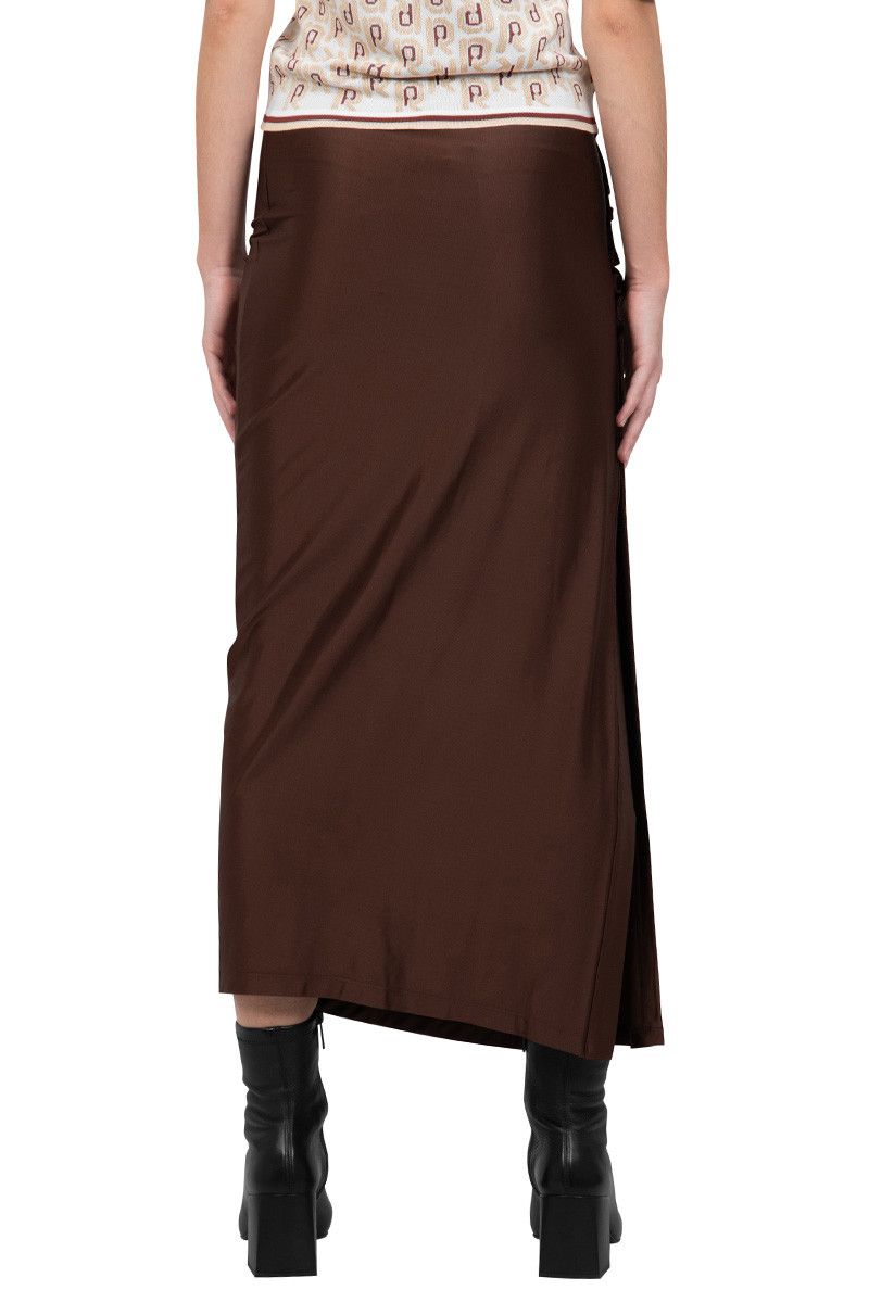 Rabanne Red-brown and silver long draped skirt