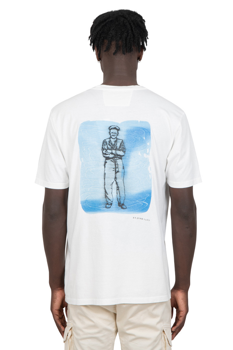 C.P. Company T-shirt artisanal british sailor blanc