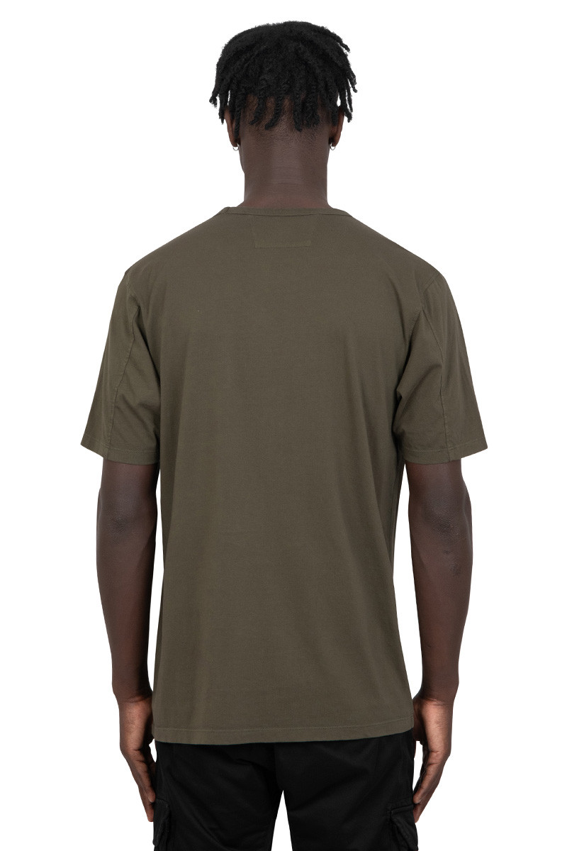 C.P. Company T-shirt garment dyed logo kaki