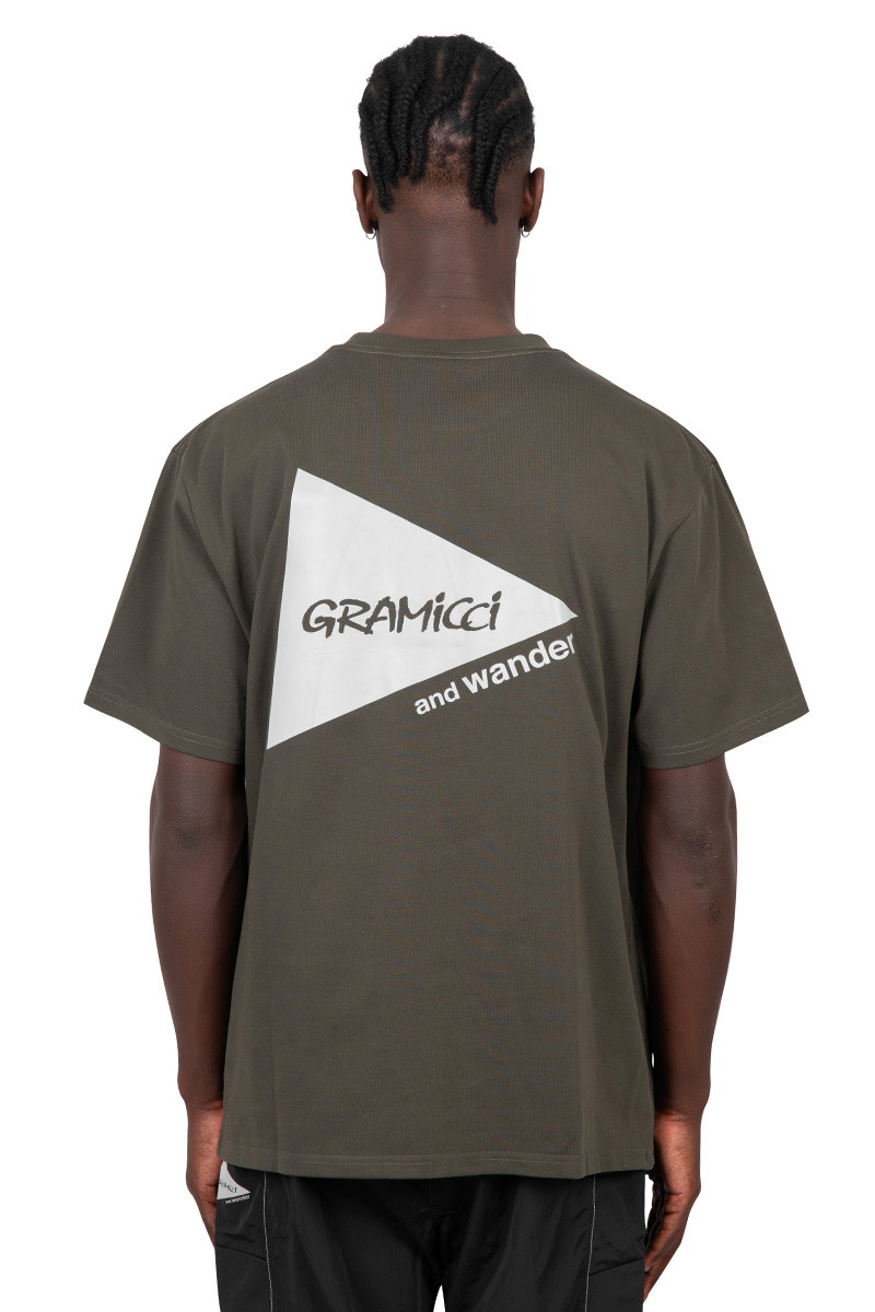Gramicci Khaki backprint t-shirt