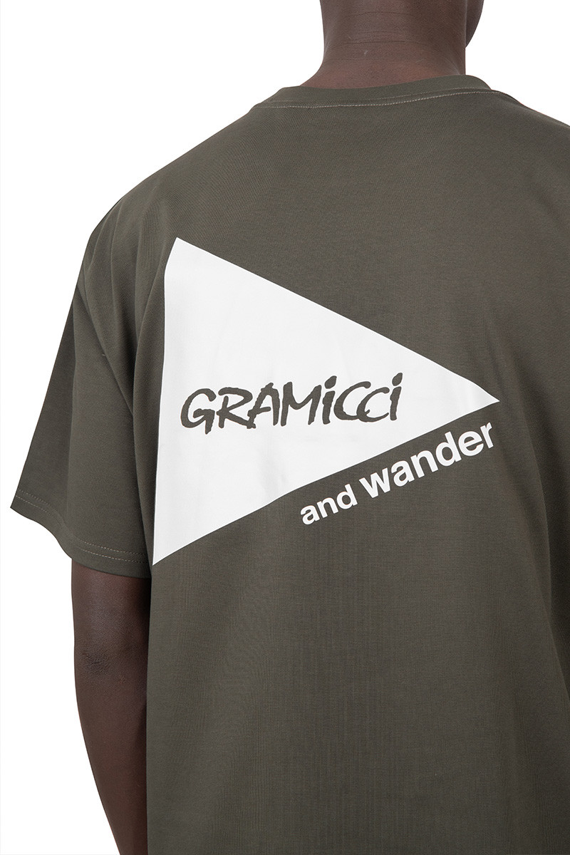 Gramicci Khaki backprint t-shirt