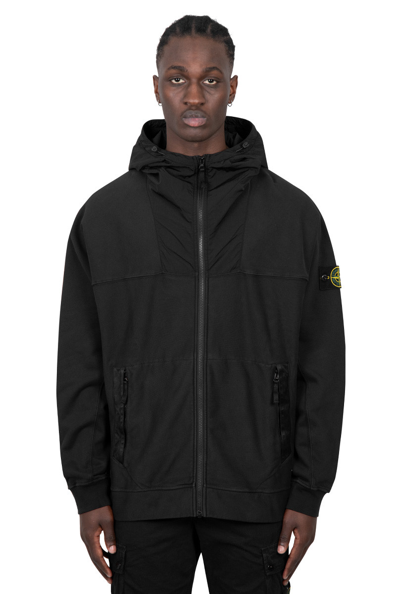 Stone Island Black zip-up hoodie