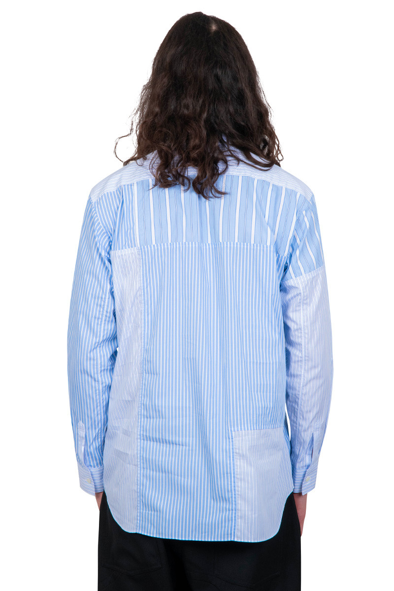 Comme Des Garçons Shirt Blue printed strip shirt