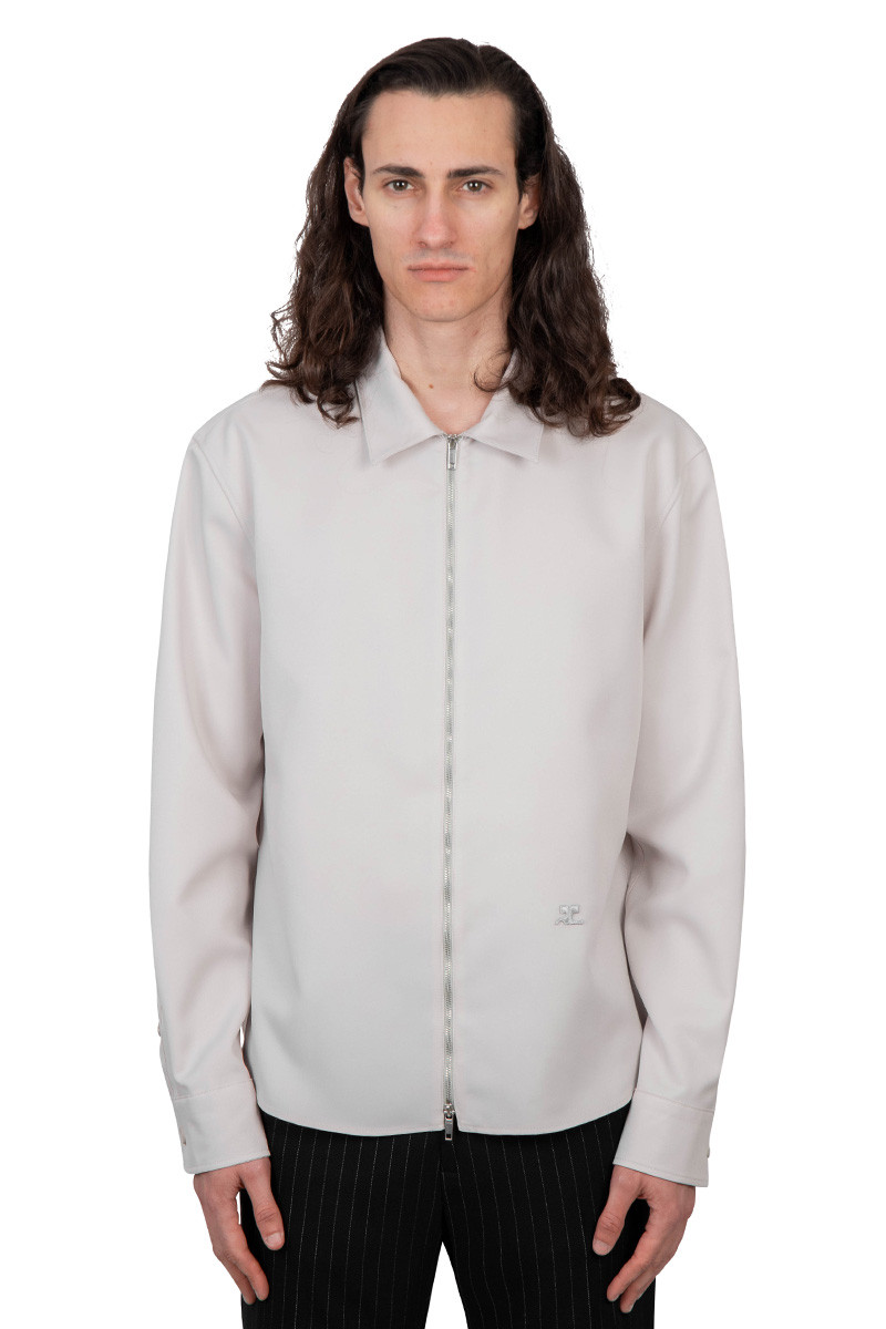 Courrèges Grey shirt zipped light twill