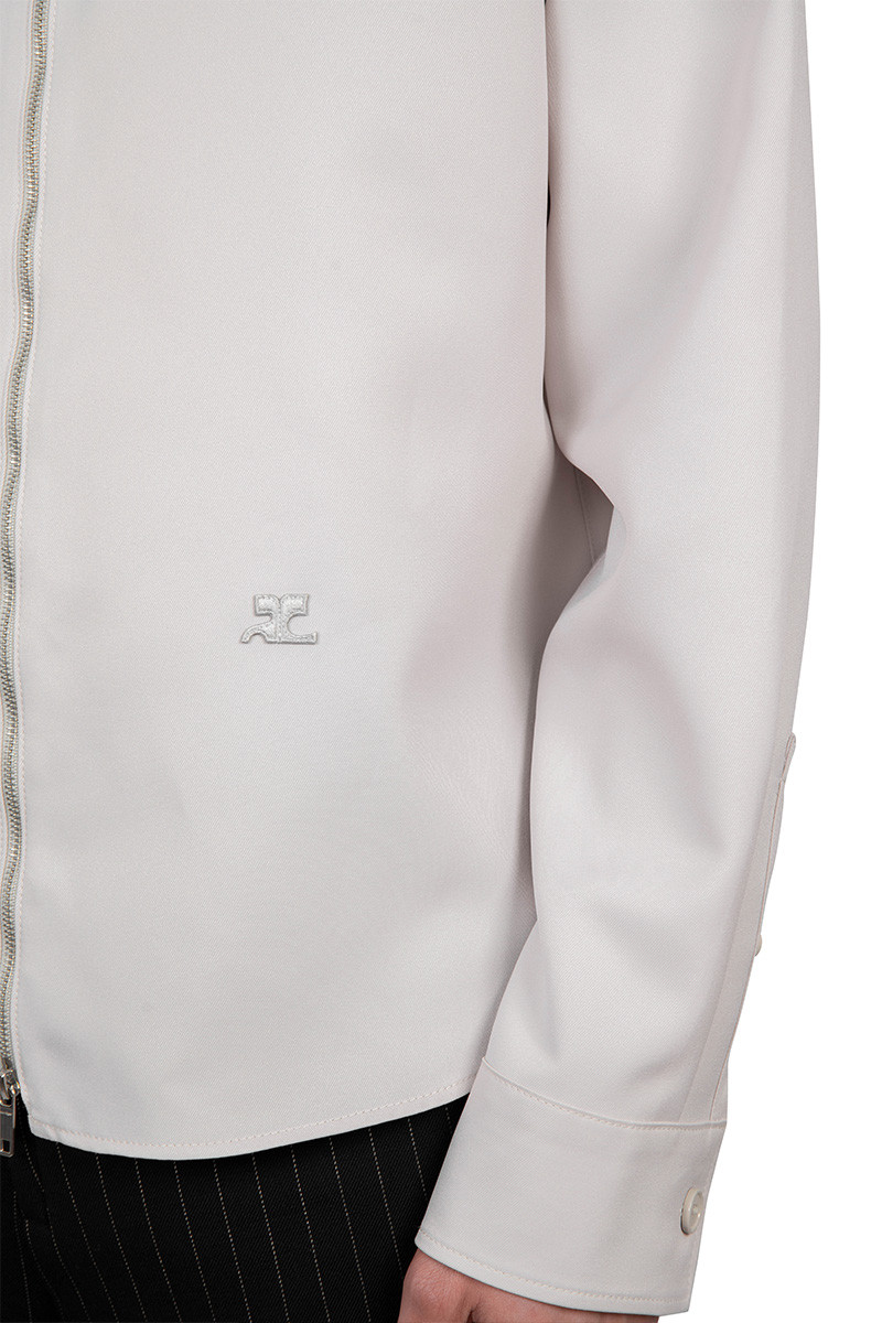 Courrèges Grey shirt zipped light twill