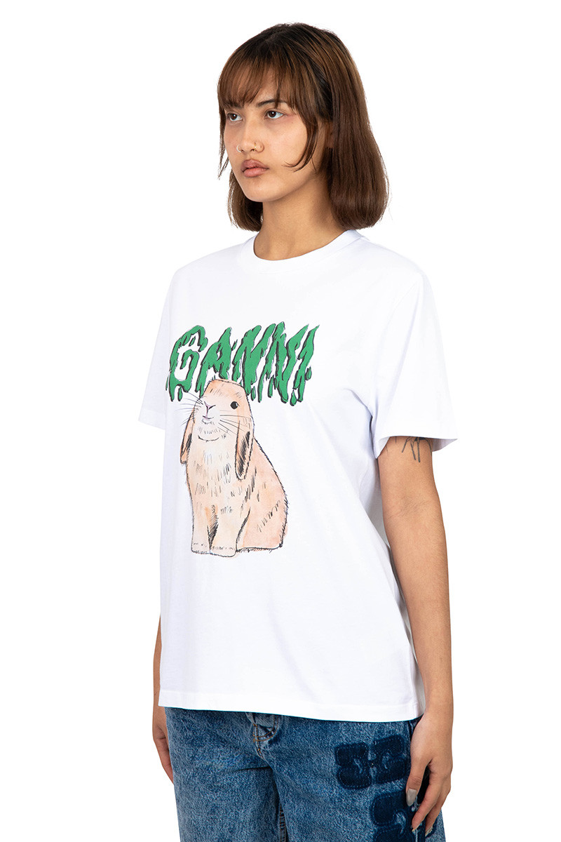 GANNI White bunny t-shirt