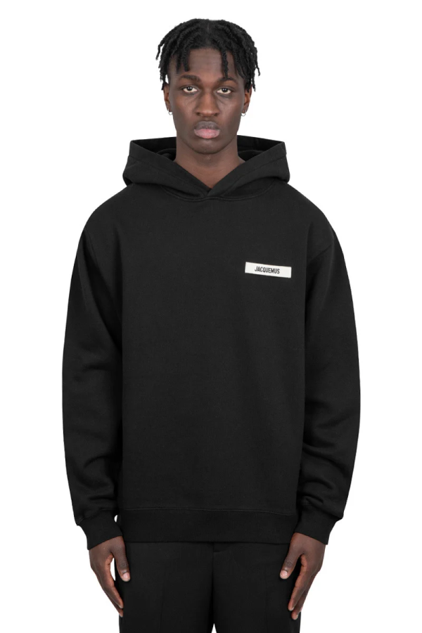 Black gros grain hoodie